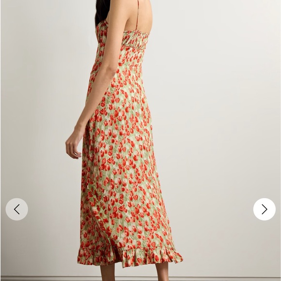 Floral Red and Cream Women's Skirt - Picture 3 of 7